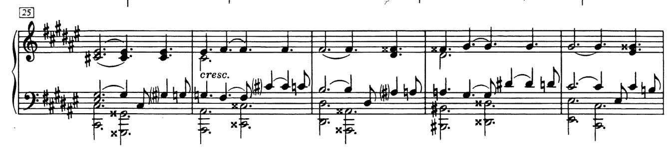 Example of chromaticism in the 2nd movement in the fourth Sonata Op.30 by Scriabin