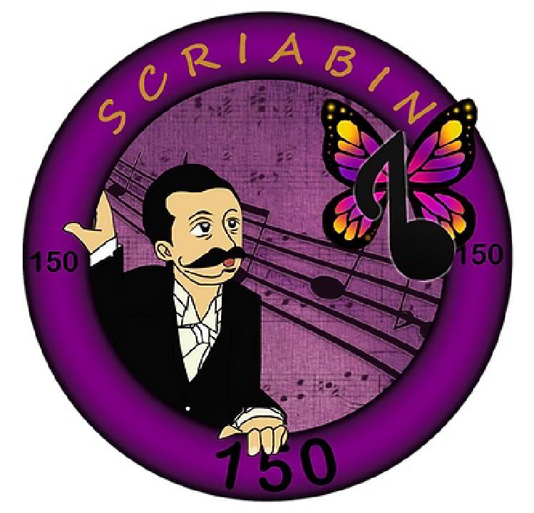 The logo of the Scriabin 150 Festival